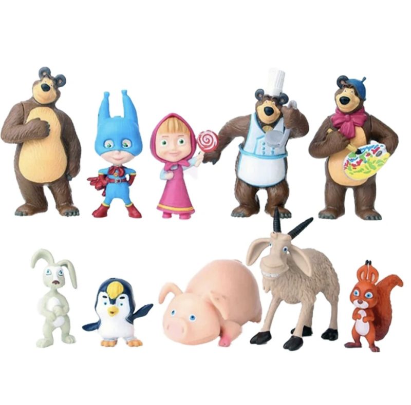 Set 10 Figurine Masha Si Ursul, 7 cm