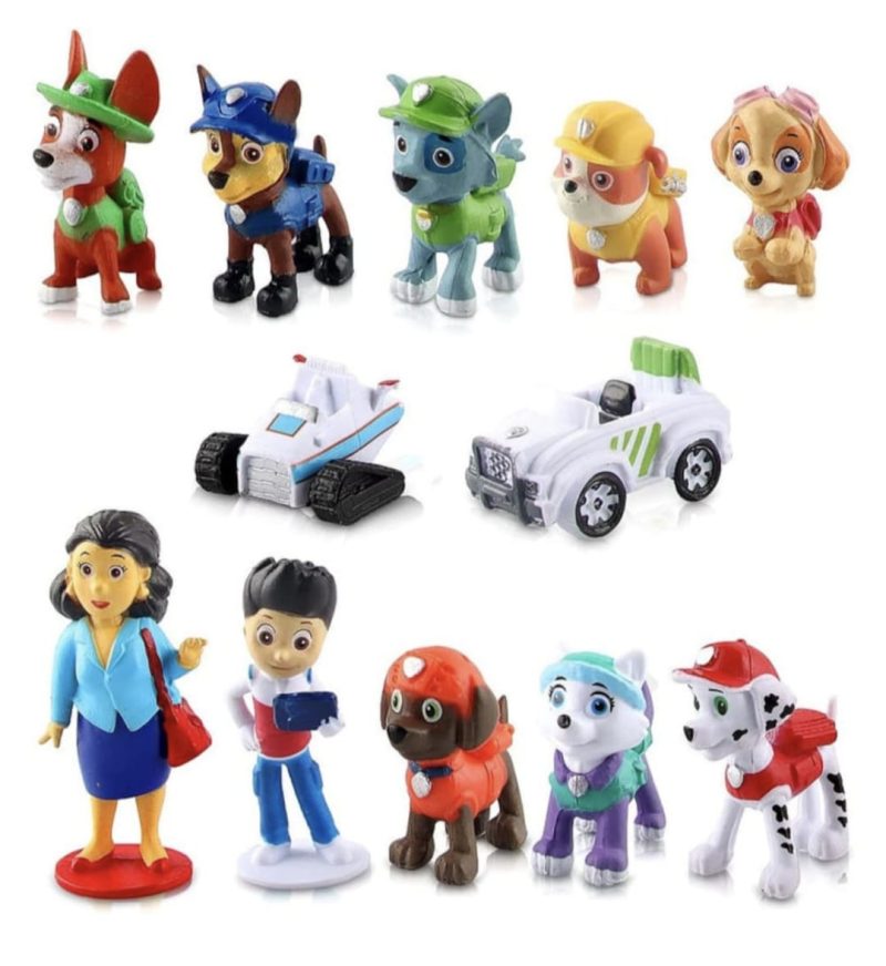 Set 12 Figurine Patrula Catelusilor, Paw Patrol, 2-8 cm