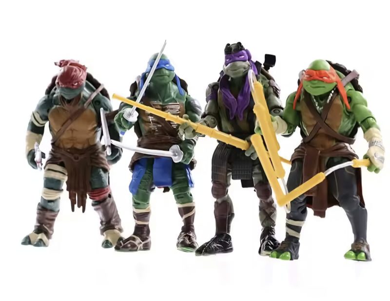 Set 4 Figurine Testoasele Ninja, Teenage Mutant Ninja Turtles, 13 cm
